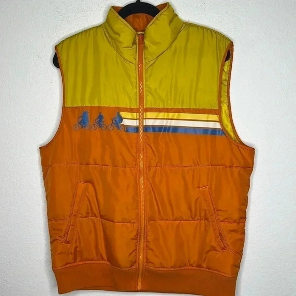 Stranger Things Netflix Full Zip Puffer Vest Retro 80's Orange Size XL - Picture 2 of 4